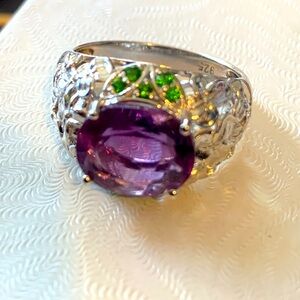 NWOT Genuine gemstone amethyst sterling sing size 9